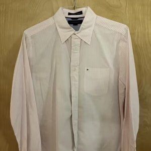 Tommy Hilfiger red poplin button-up dress shirt